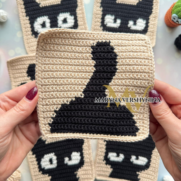 Cats Squares for--Blancket-Cardigan-Bags--Crochet Pattern
