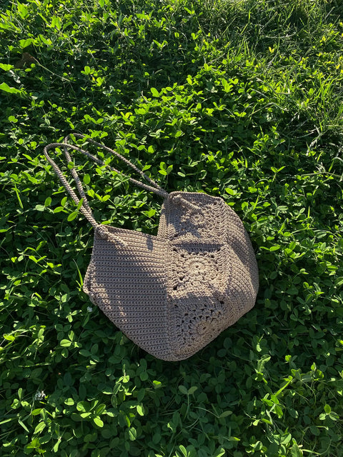 Beach Granny Square Jute Bag Crochet Pattern
