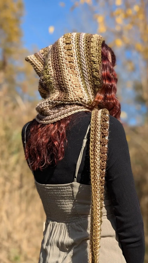 Woodland Hooded Scarf crochet pattern