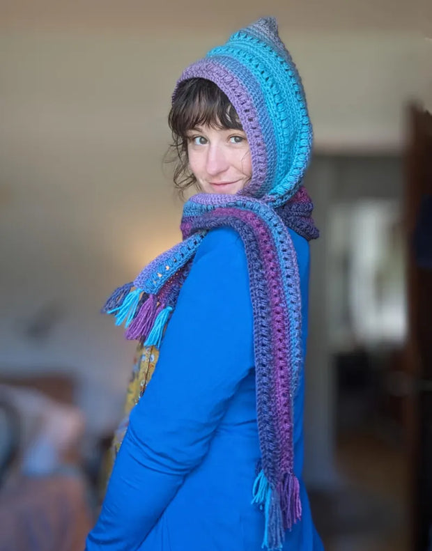 Woodland Hooded Scarf crochet pattern